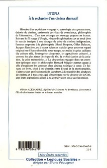 Quatrième de couverture de « UTOPIA - A LA RECHERCHE D'UN CINEMA ALTERNATIF »