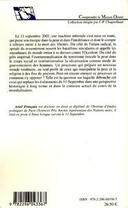 Quatrième de couverture de « ISLAM RADICAL ET NOUVEL ORDRE IMPERIAL - LA MENACE TOTALITAIRE »