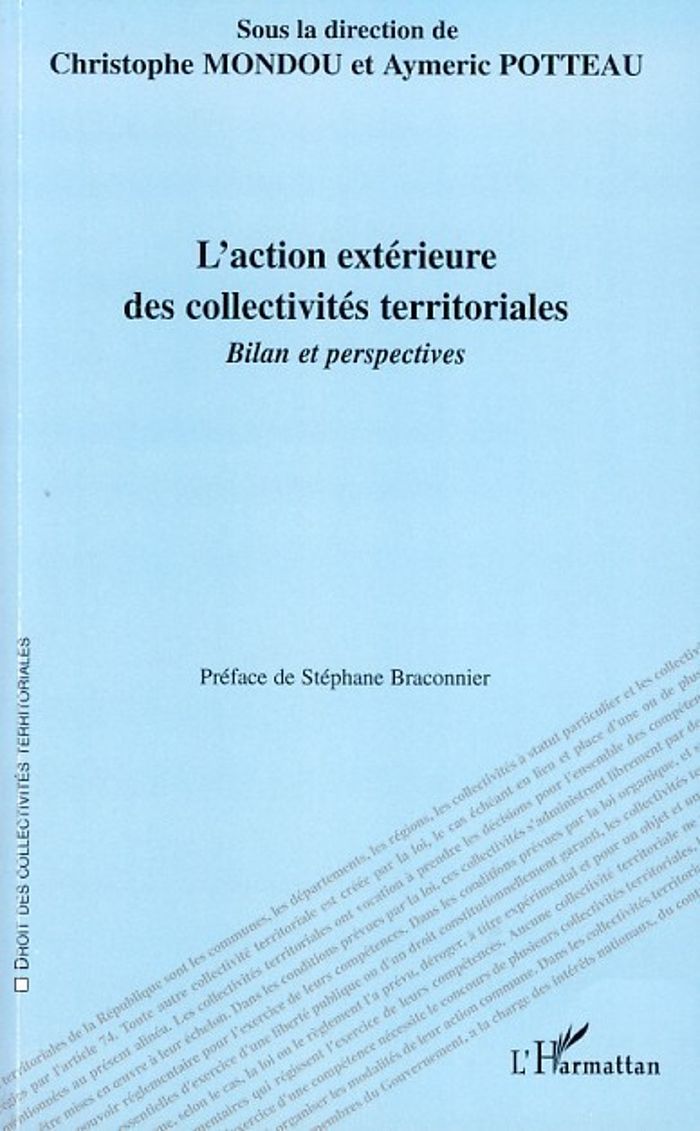 Couverture du livre « L'ACTION EXTERIEURE DES COLLECTIVITES TERRITORIALES - BILAN ET PERSPECTIVES » de Xxx, librairie Les Contes Infusés à Corte