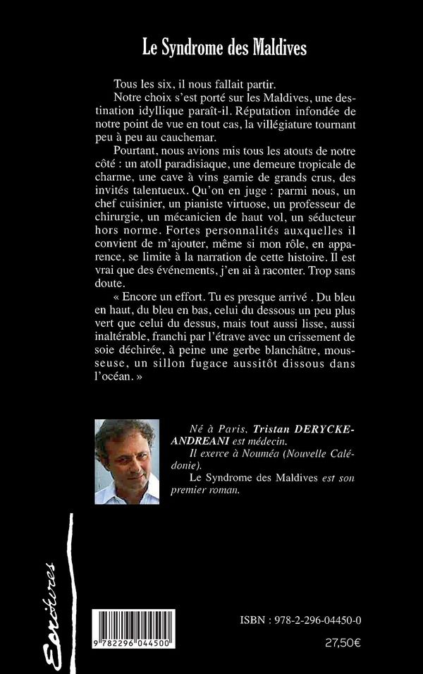 Quatrième de couverture de « LE SYNDROME DES MALDIVES »