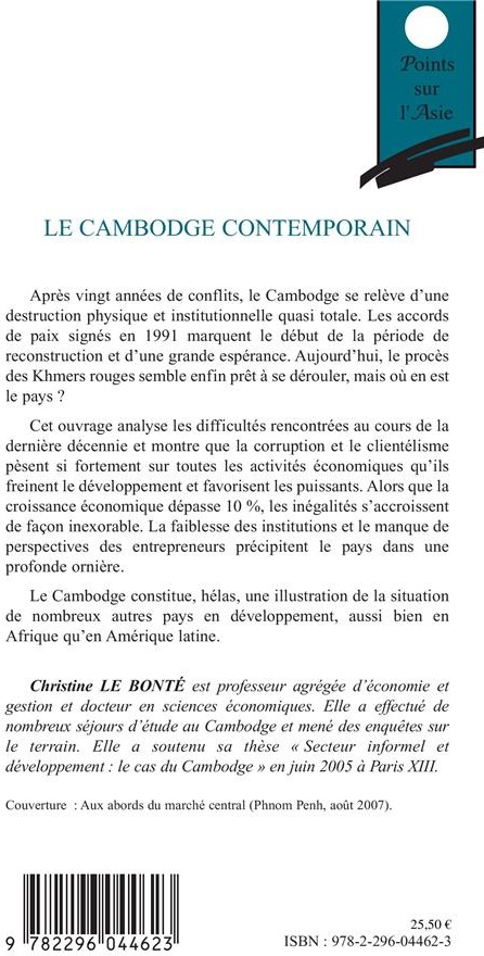 Quatrième de couverture de « LE CAMBODGE CONTEMPORAIN »
