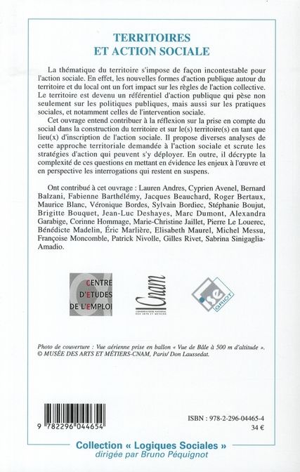 Quatrième de couverture de « TERRITOIRES ET ACTION SOCIALE »