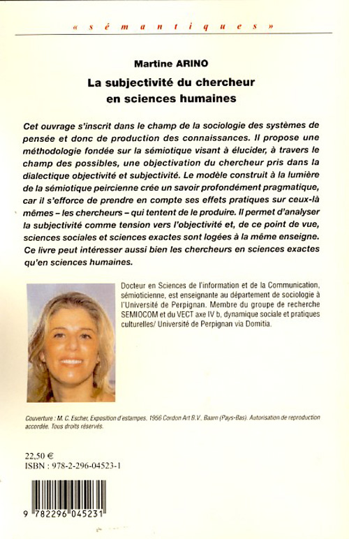 Quatrième de couverture de « LA SUBJECTIVITE DU CHERCHEUR EN SCIENCES HUMAINES »