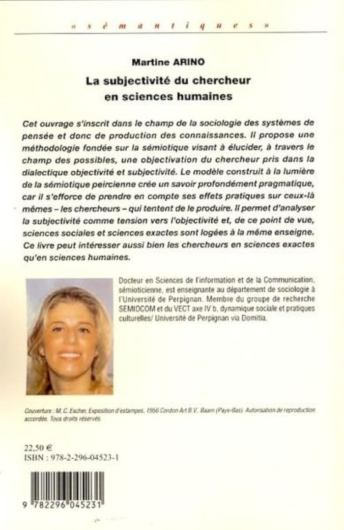 Couverture du livre « LA SUBJECTIVITE DU CHERCHEUR EN SCIENCES HUMAINES » de Martine Arino, librairie Les Contes Infusés à Corte