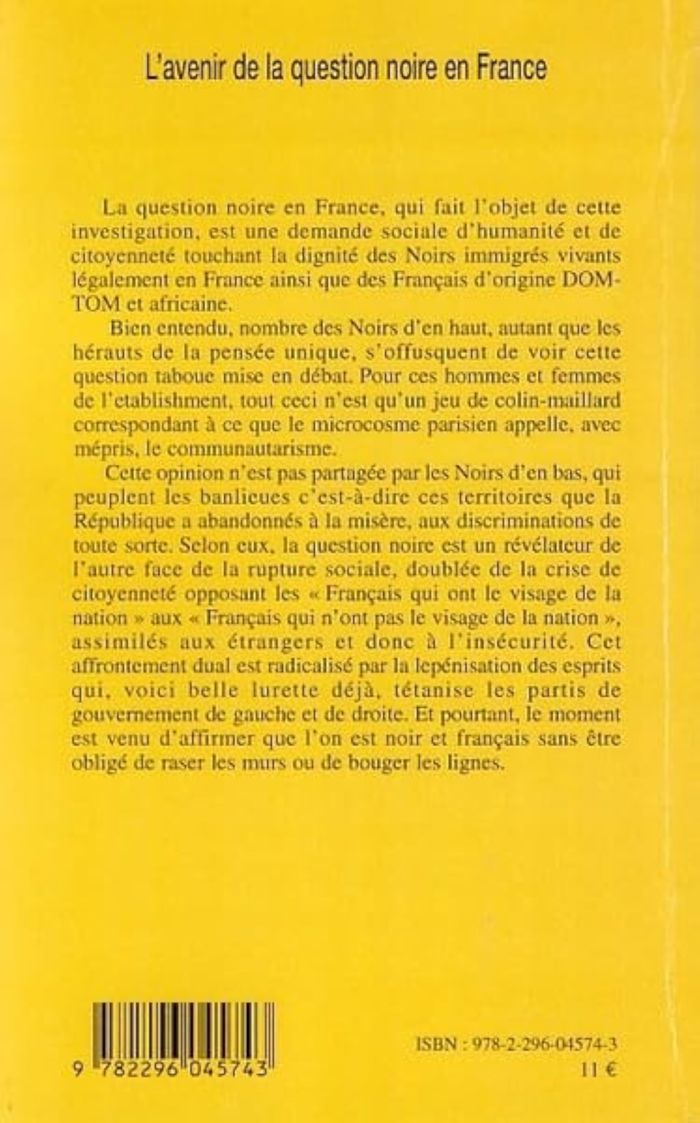 Couverture du livre « L'AVENIR DE LA QUESTION NOIRE EN FRANCE - ENJEUX ET PERSPECTIVES » de Xxx, librairie Les Contes Infusés à Corte
