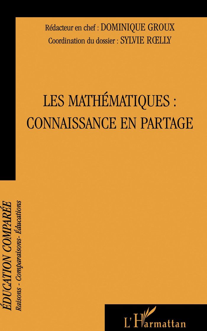 Couverture du livre « LES MATHEMATIQUES : CONNAISSANCE EN PARTAGE - VOL02 » de Xxx, librairie Les Contes Infusés à Corte