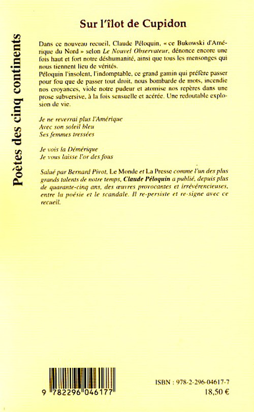 Quatrième de couverture de « SUR L'ILOT DE CUPIDON »