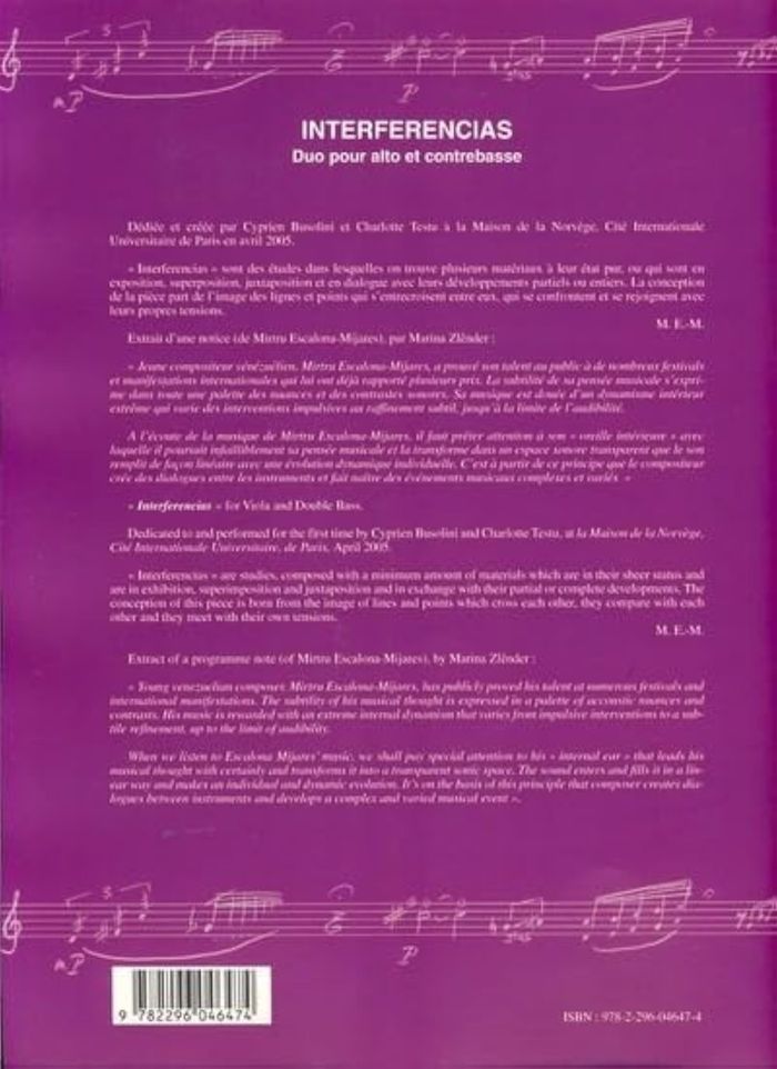 Couverture du livre « INTERFERENCIAS » de M. Escalona-Mijares, librairie Les Contes Infusés à Corte