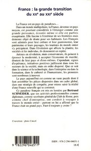 Quatrième de couverture de « FRANCE : LA GRANDE TRANSITION DU XXE AU XXIE SIECLE »