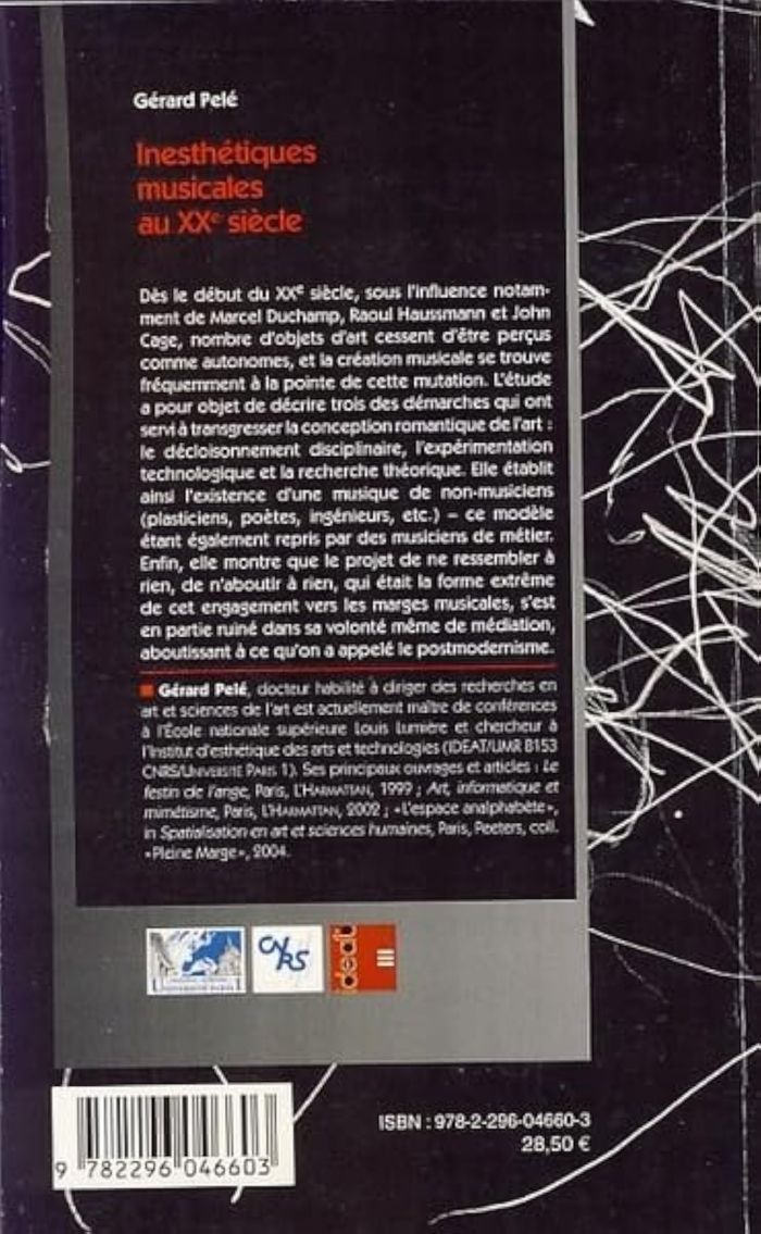 Couverture du livre « INESTHETIQUES MUSICALES AU XXEME SIECLE » de Gerard Pele, librairie Les Contes Infusés à Corte