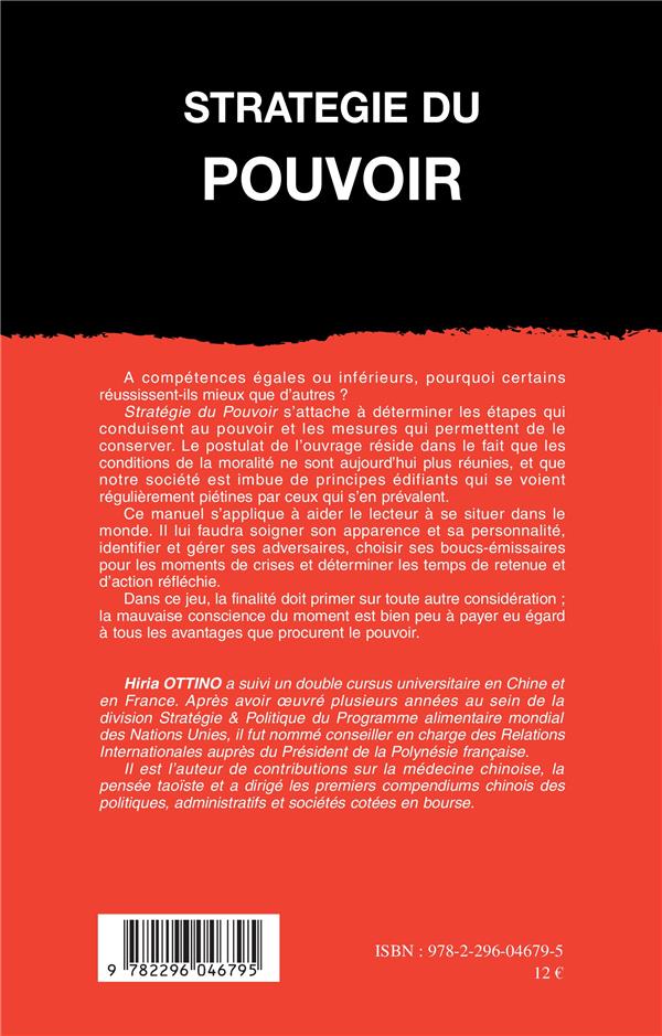 Quatrième de couverture de « STRATEGIE DU POUVOIR »