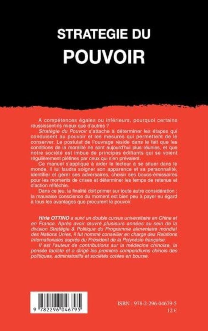 Couverture du livre « STRATEGIE DU POUVOIR » de Hiria Ottino, librairie Les Contes Infusés à Corte