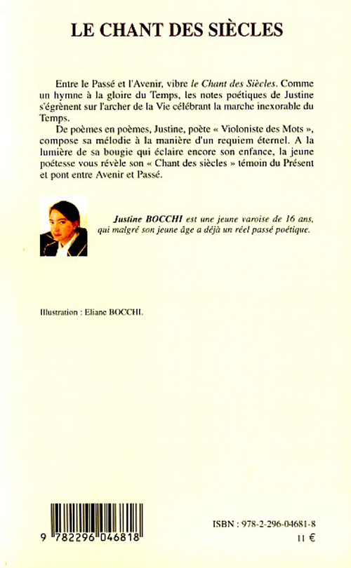 Quatrième de couverture de « LE CHANT DES SIECLES »