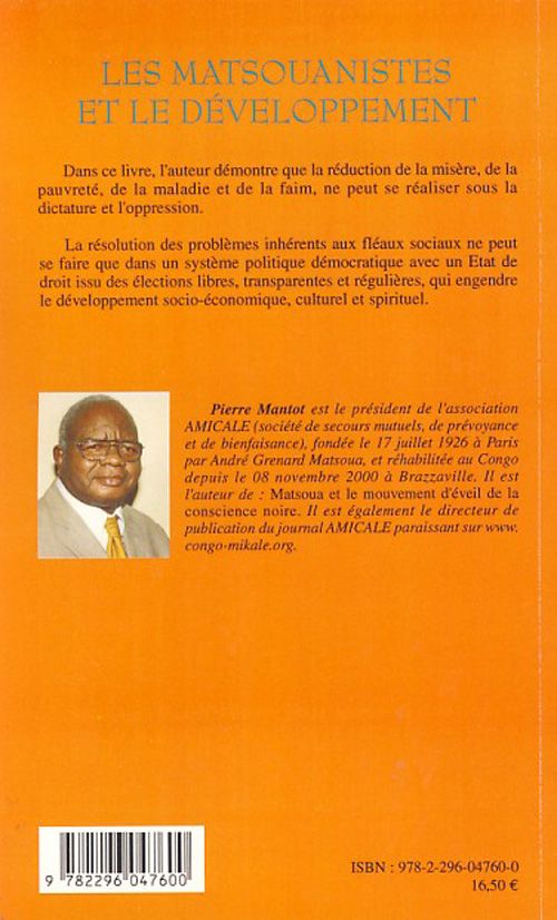 Quatrième de couverture de « LES MATSOUANISTES ET LE DEVELOPPEMENT »