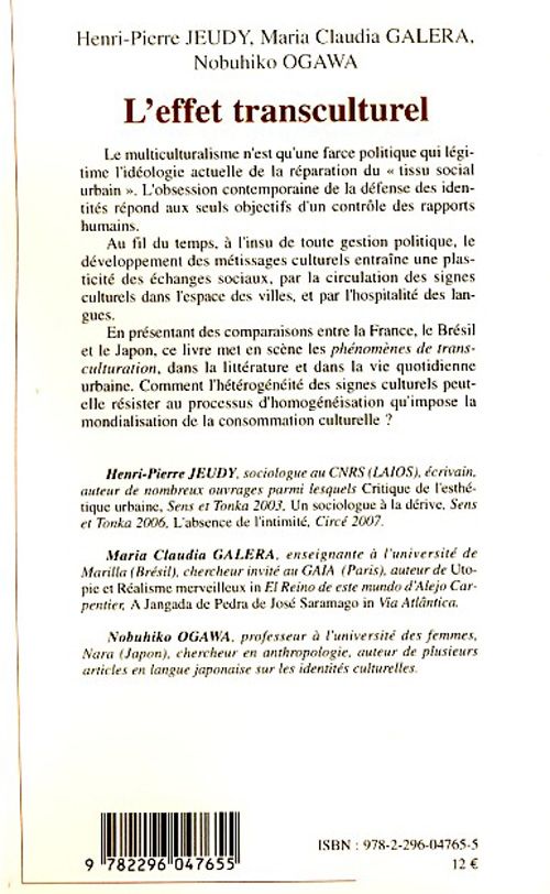 Quatrième de couverture de « L'EFFET TRANSCULTUREL »