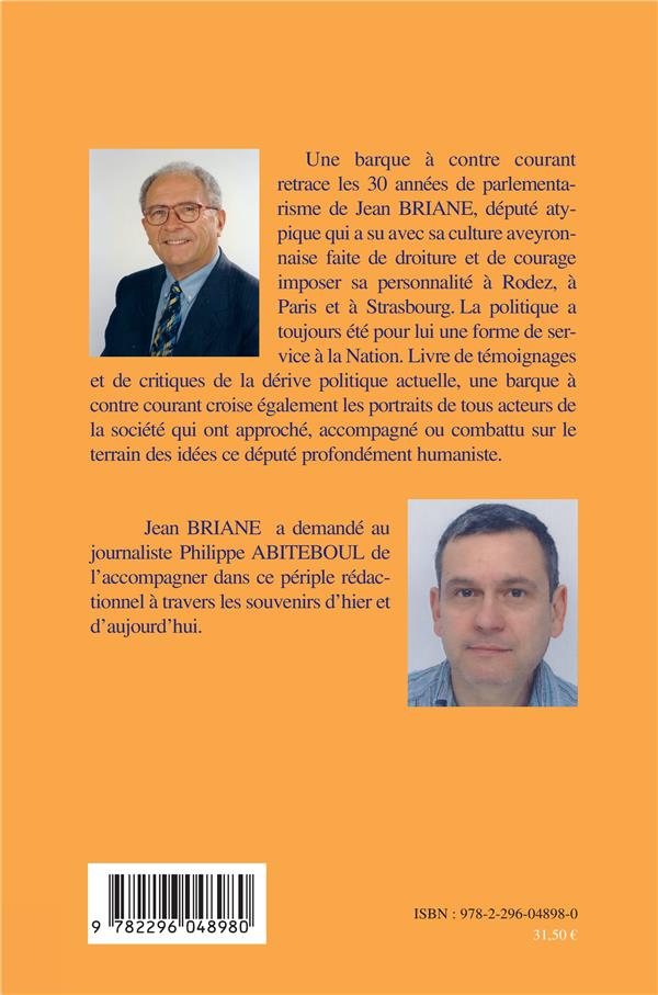Quatrième de couverture de « UNE BARQUE A CONTRE COURANT »
