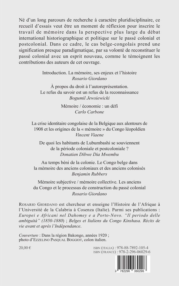 Quatrième de couverture de « AUTOUR DE LA MEMOIRE »