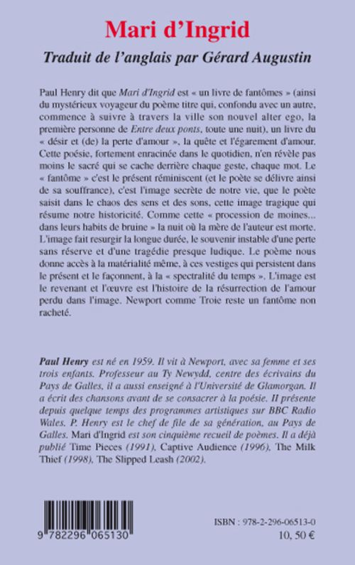 Quatrième de couverture de « MARI D'INGRID - - TRADUIT DE L'ANGLAIS PAR GERARD AUGUSTIN »