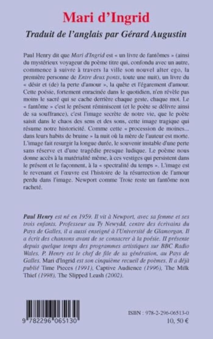 Couverture du livre « MARI D'INGRID - - TRADUIT DE L'ANGLAIS PAR GERARD AUGUSTIN » de Paul Henry, librairie Les Contes Infusés à Corte