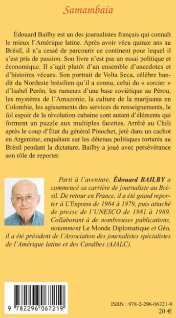 Quatrième de couverture de « SAMAMBAIA - AVENTURES LATINO-AMERICAINES »