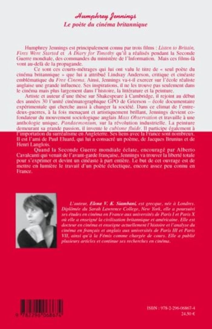 Couverture du livre « HUMPHREY JENNINGS - LE POETE DU CINEMA BRITANNIQUE » de Von Kassel Siambani, librairie Les Contes Infusés à Corte