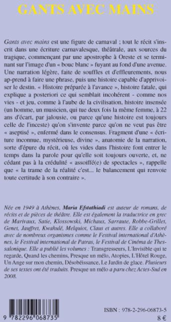 Quatrième de couverture de « GANTS AVEC MAINS »