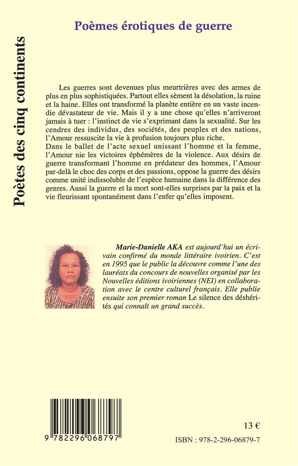 Quatrième de couverture de « POEMES EROTIQUES DE GUERRE »