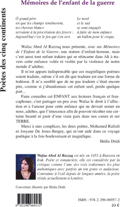 Quatrième de couverture de « MEMOIRES DE L'ENFANT DE LA GUERRE »