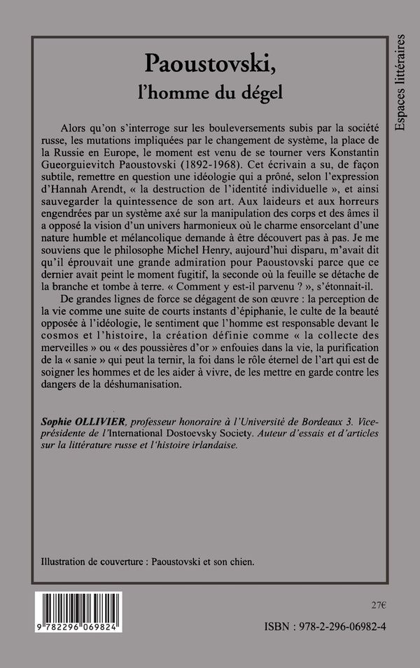 Quatrième de couverture de « PAOUSTOVSKI, L'HOMME DU DEGEL »