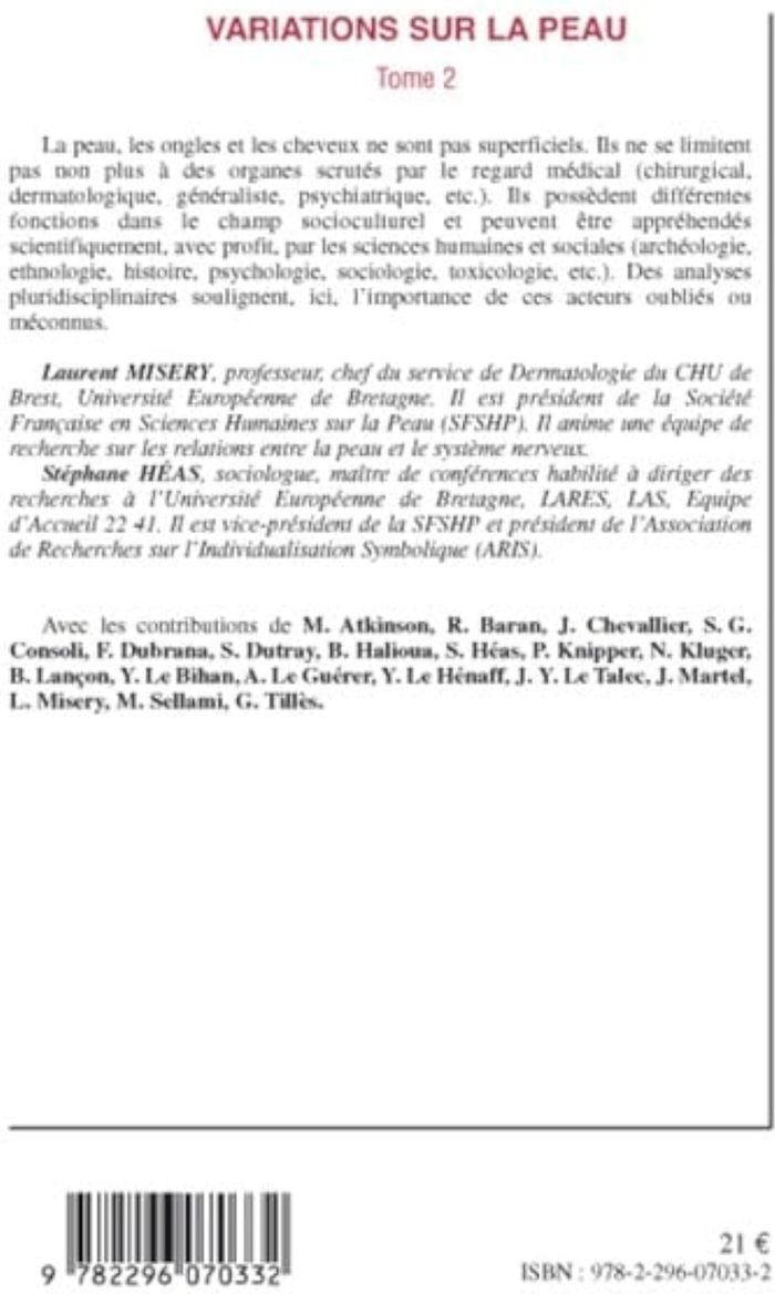Couverture du livre « VARIATIONS SUR LA PEAU - VOL02 - TOME 2 », librairie Les Contes Infusés à Corte