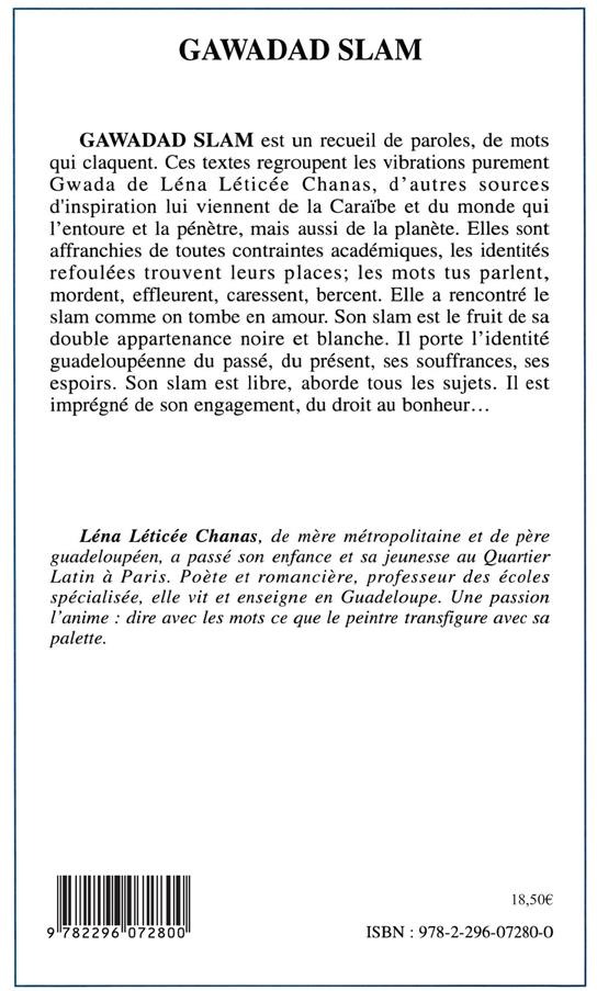 Quatrième de couverture de « GAWADAD SLAM »