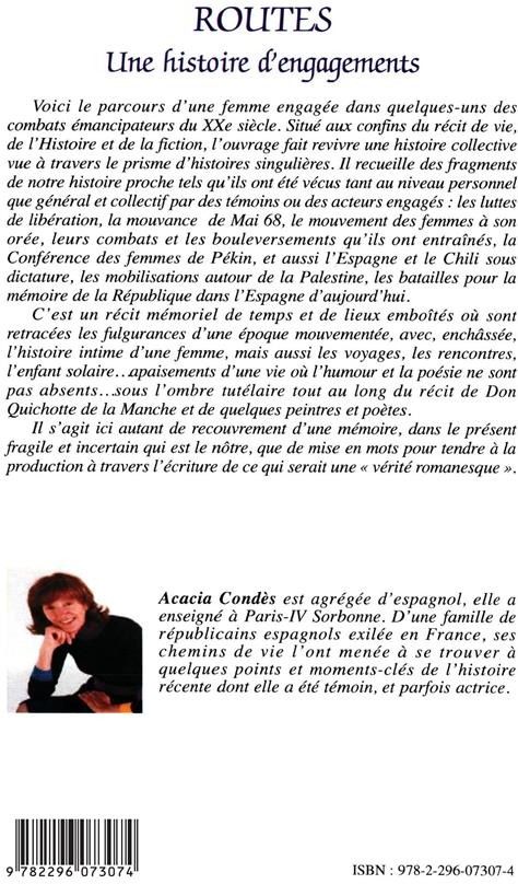 Quatrième de couverture de « ROUTES - UNE HISTOIRE D'ENGAGEMENTS »
