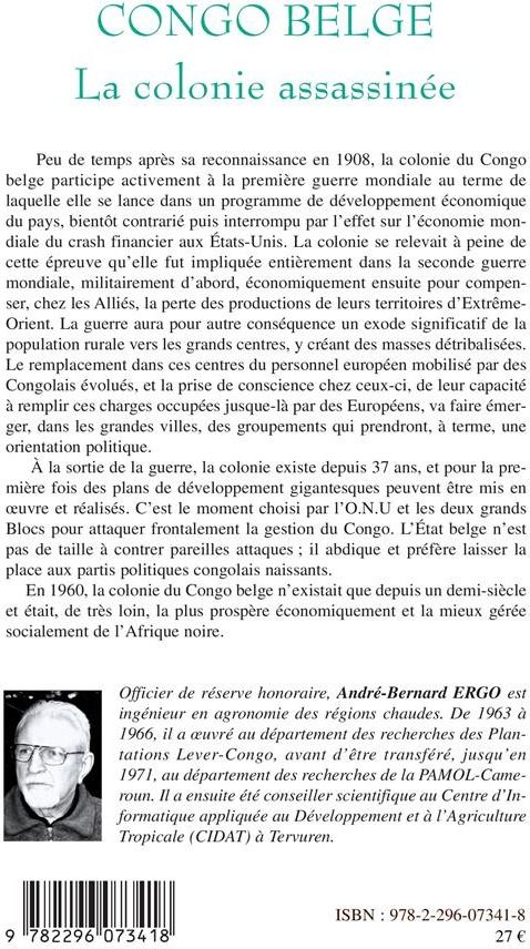 Quatrième de couverture de « CONGO BELGE - LA COLONIE ASSASSINEE »