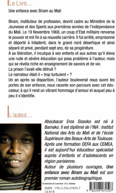 Quatrième de couverture de « UNE ENFANCE AVEC BIRAM »