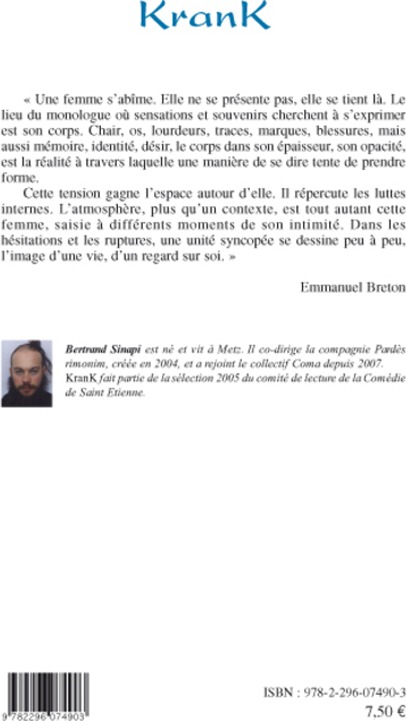 Quatrième de couverture de « KRANK »