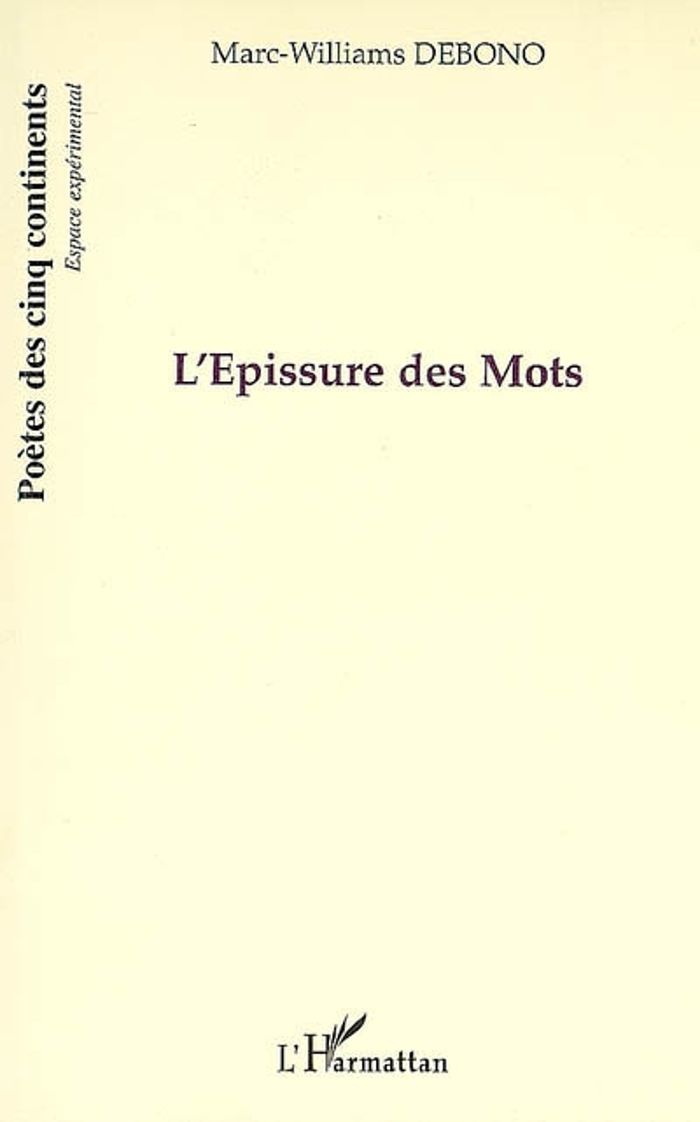 Couverture du livre « L'EPISSURE DES MOTS » de Marc-Williams Debono, librairie Les Contes Infusés à Corte