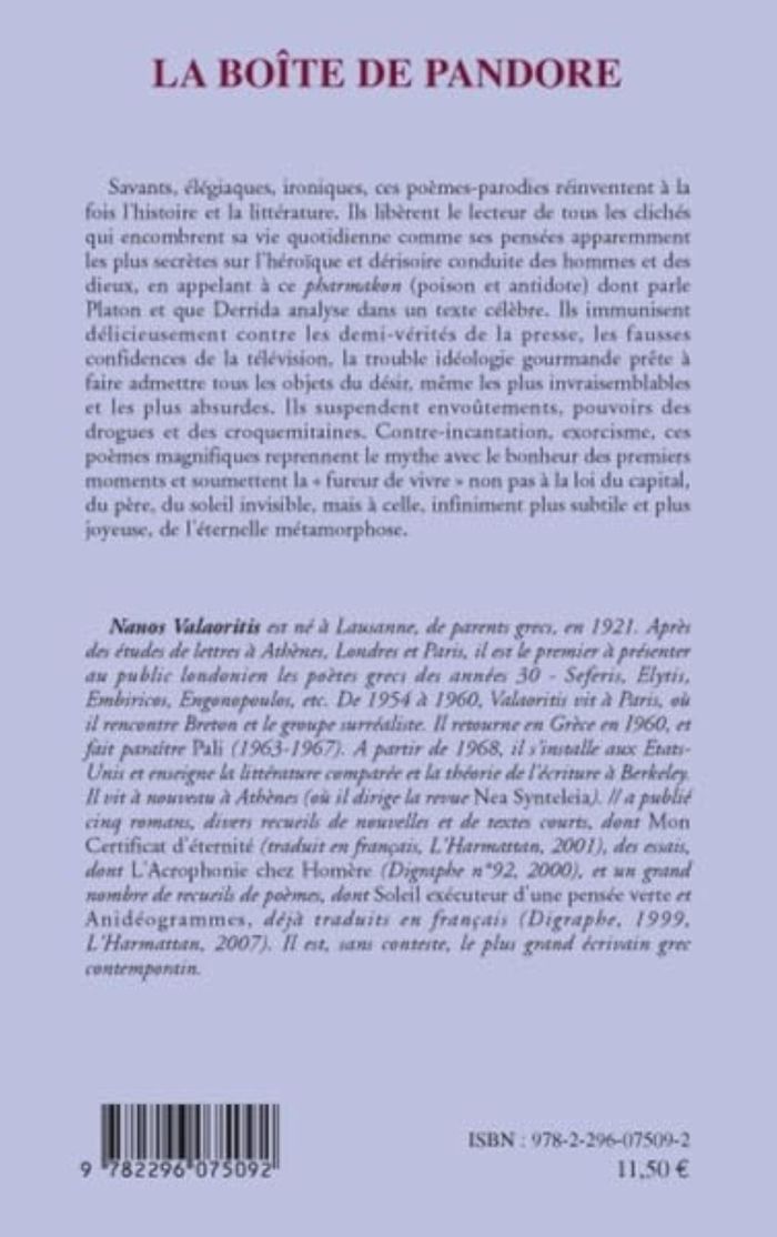 Couverture du livre « LA BOITE DE PANDORE - TRANSFORMATIONS - SUIVI DE LE CHATEAU D'ALEP », librairie Les Contes Infusés à Corte