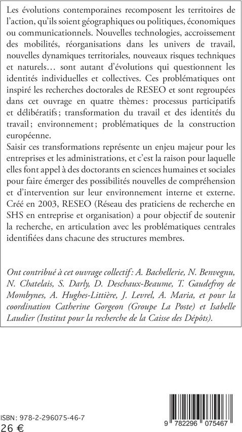 Quatrième de couverture de « TERRITOIRES ET IDENTITES EN MUTATION »