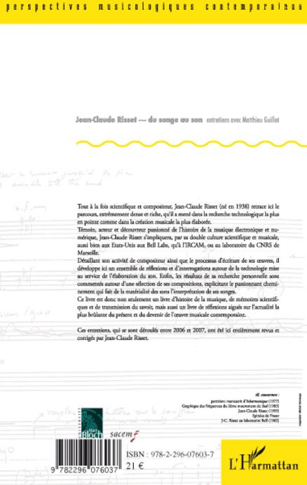 Quatrième de couverture de « DU SONGE AU SON - ENTRETIENS AVEC MATTHIEU GUILLOT »