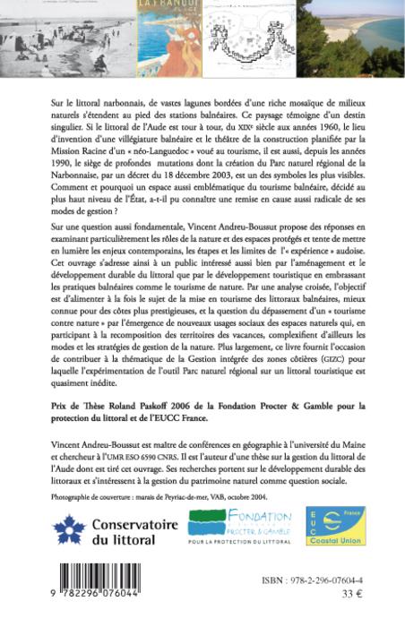 Quatrième de couverture de « LA NATURE ET LE BALNEAIRE - LE LITTORAL DE L'AUDE »