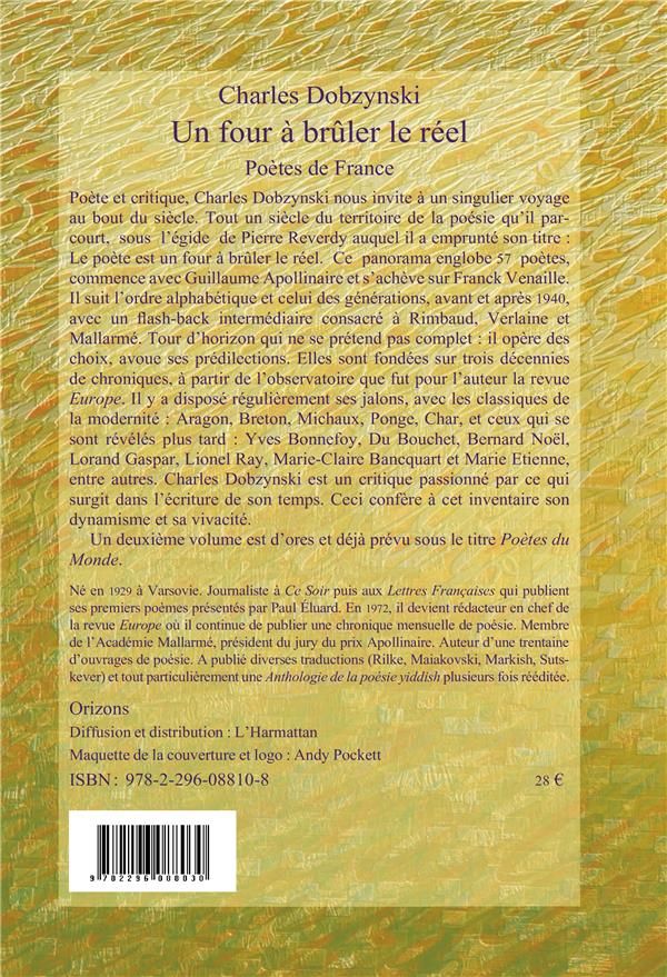 Quatrième de couverture de « UN FOUR A BRULER LE REEL - POETES DE FRANCE »