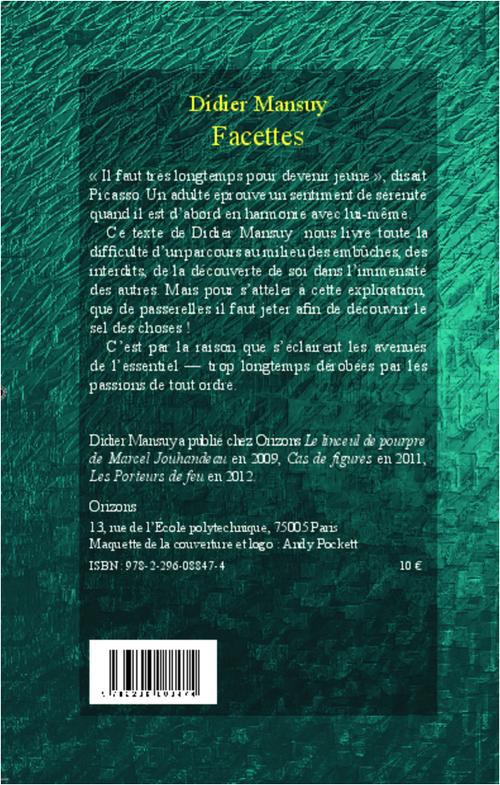 Quatrième de couverture de « FACETTES »
