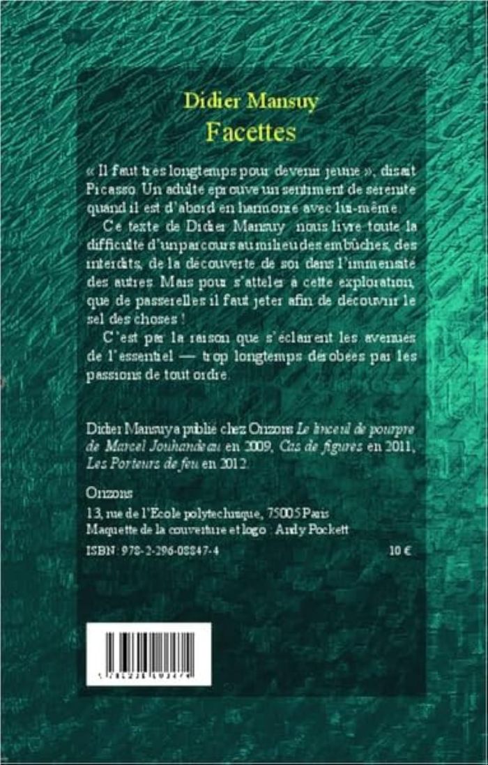 Couverture du livre « FACETTES » de Didier Mansuy, librairie Les Contes Infusés à Corte