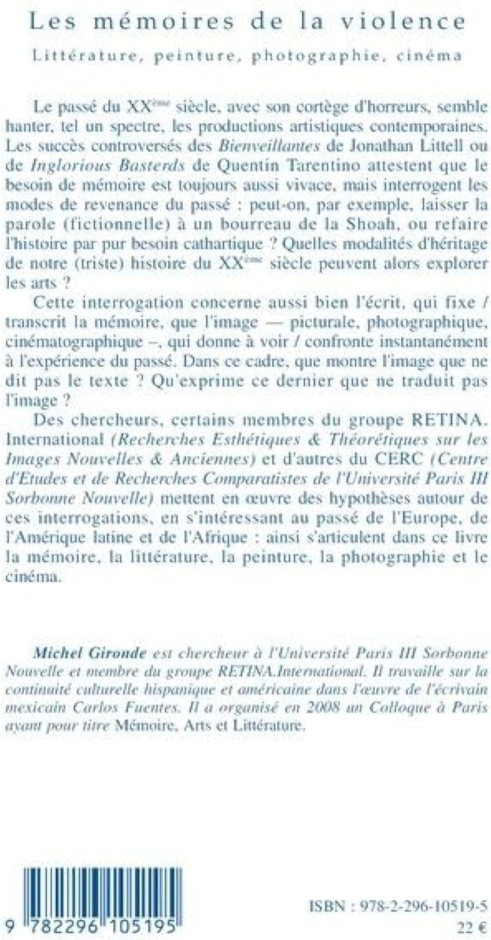 Couverture du livre « LES MEMOIRES DE LA VIOLENCE », librairie Les Contes Infusés à Corte