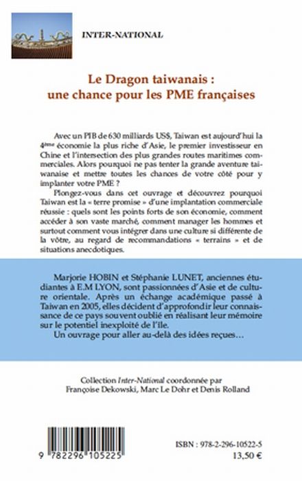 Quatrième de couverture de « LE DRAGON TAIWANAIS : UNE CHANCE POUR LES PME FRANCAISES »