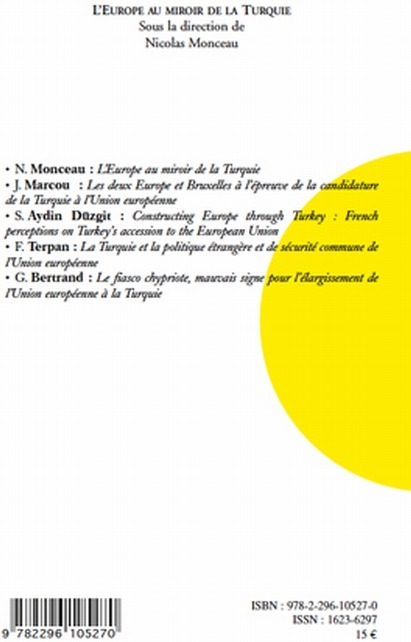 Quatrième de couverture de « L'EUROPE AU MIROIR DE LA TURQUIE - VOL29 »