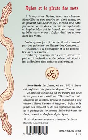 Quatrième de couverture de « DYLAN ET LE PIRATE DES MOTS »