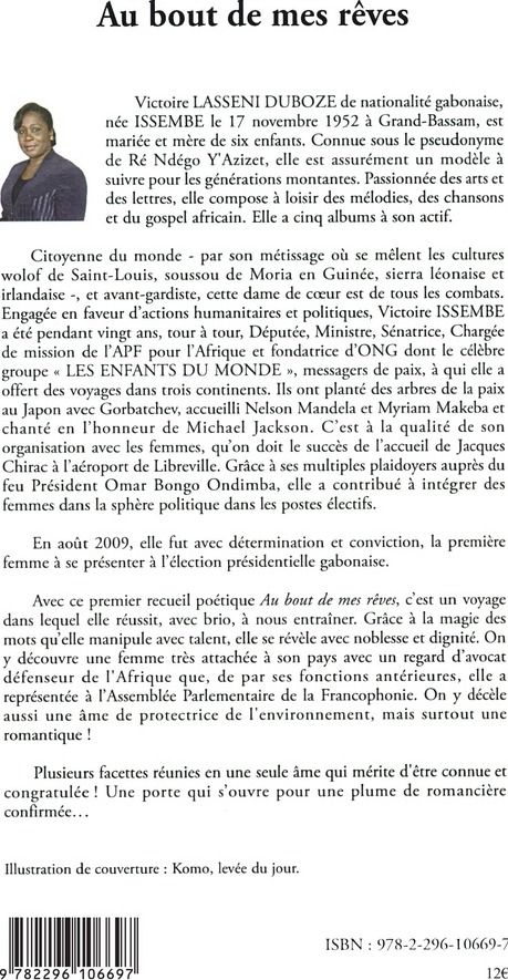Quatrième de couverture de « AU BOUT DE MES REVES »