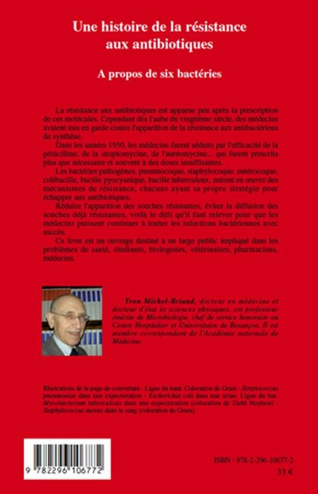 Quatrième de couverture de « UNE HISTOIRE DE LA RESISTANCE AUX ANTIBIOTIQUES - A PROPOS DE SIX BACTERIES »