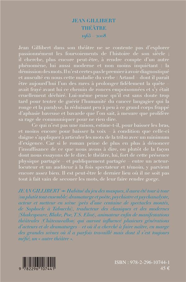 Quatrième de couverture de « THEATRE - 1963-2008 »